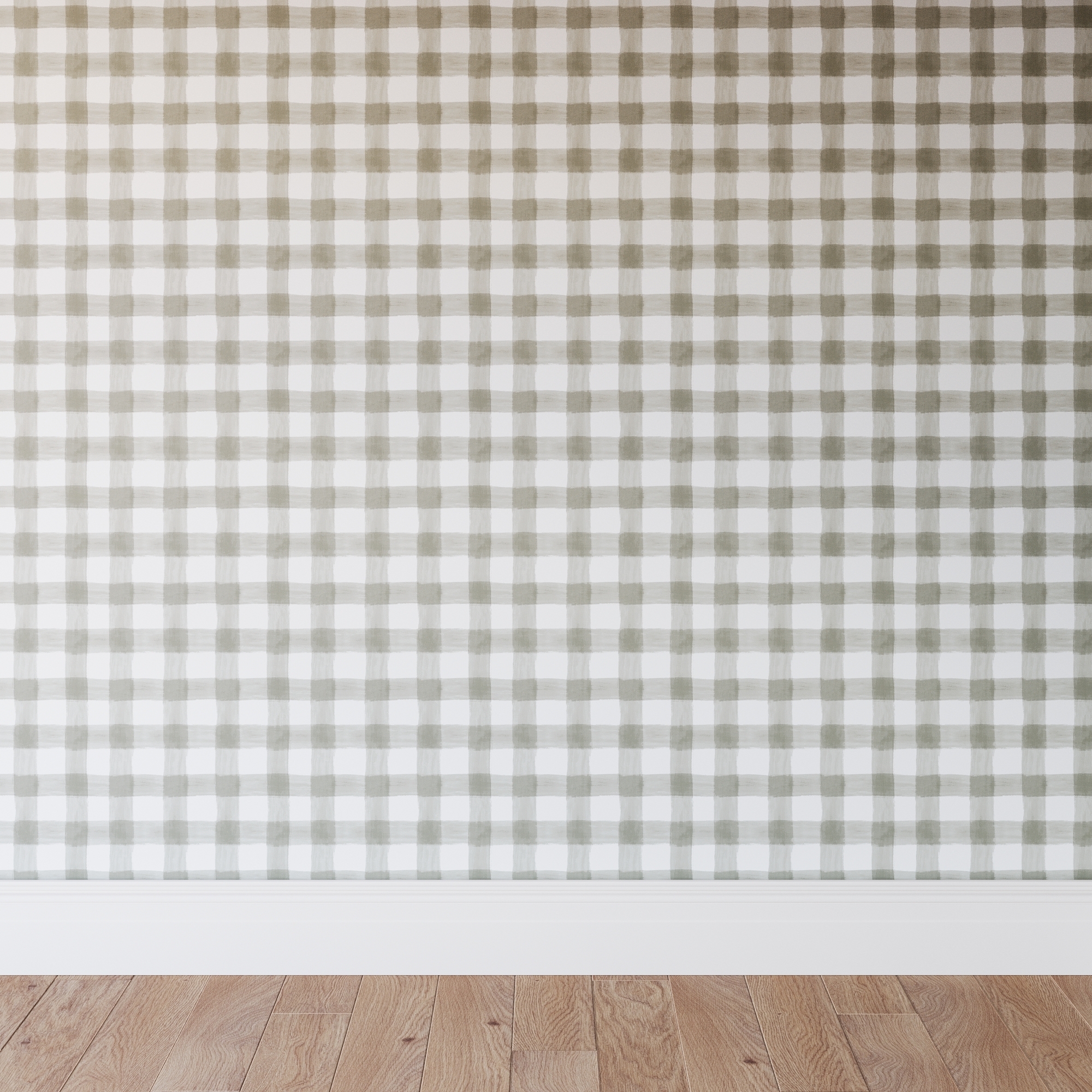 Peel and Stick Wallpaper Roll, Greige Painted Check - Image 0