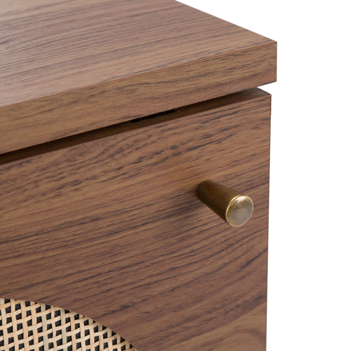 Claude 1 Door 2 Shelf Media Stand - Walnut / Natural - Safavieh - Image 3