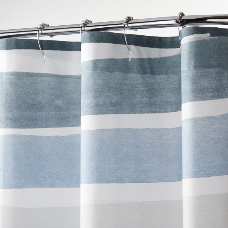 Kasura Stripe Watercolor Shower Curtain - Image 1
