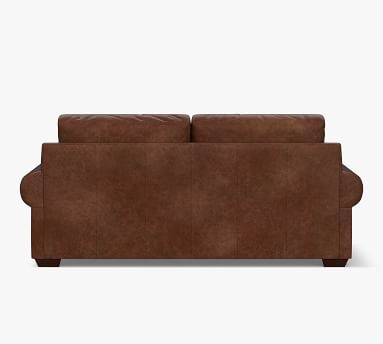Big Sur Roll Arm Leather Deep Seat Loveseat 78", Down Blend Wrapped Cushions, Statesville Caramel - Image 5