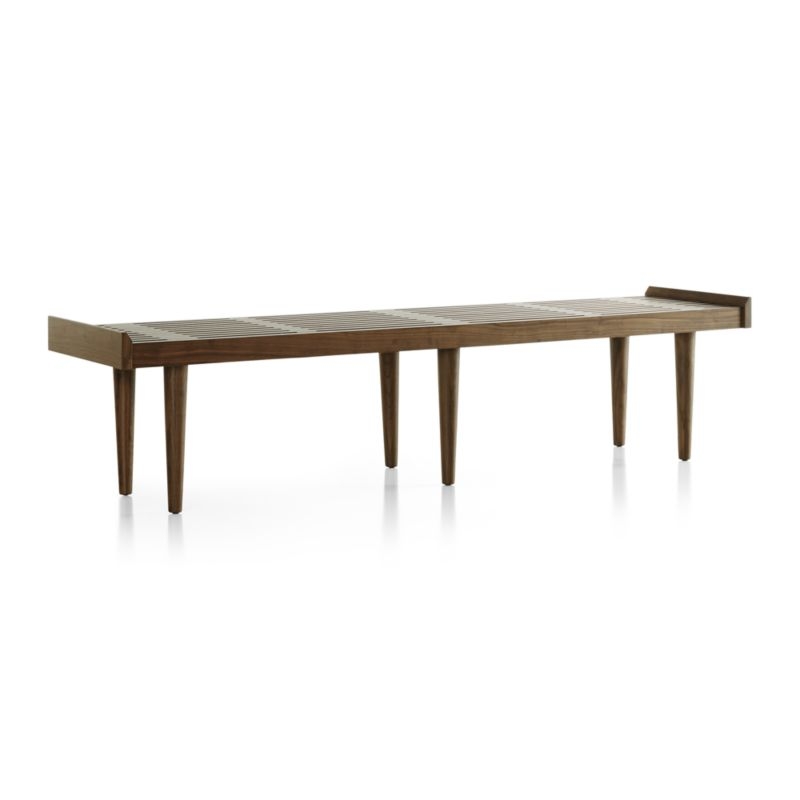 Tate 54" Walnut Slatted Bench - Thumbnail 4