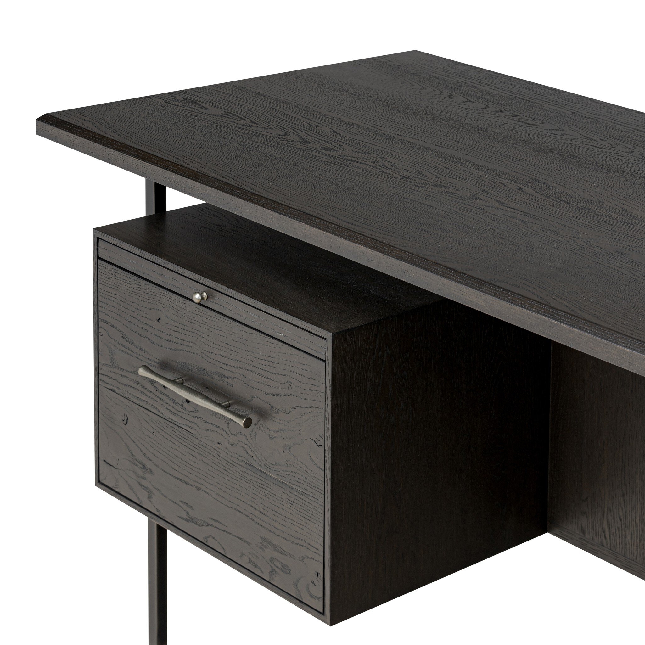 Lauren Desk - Charcoal Oak Resawn Veneer - Image 6