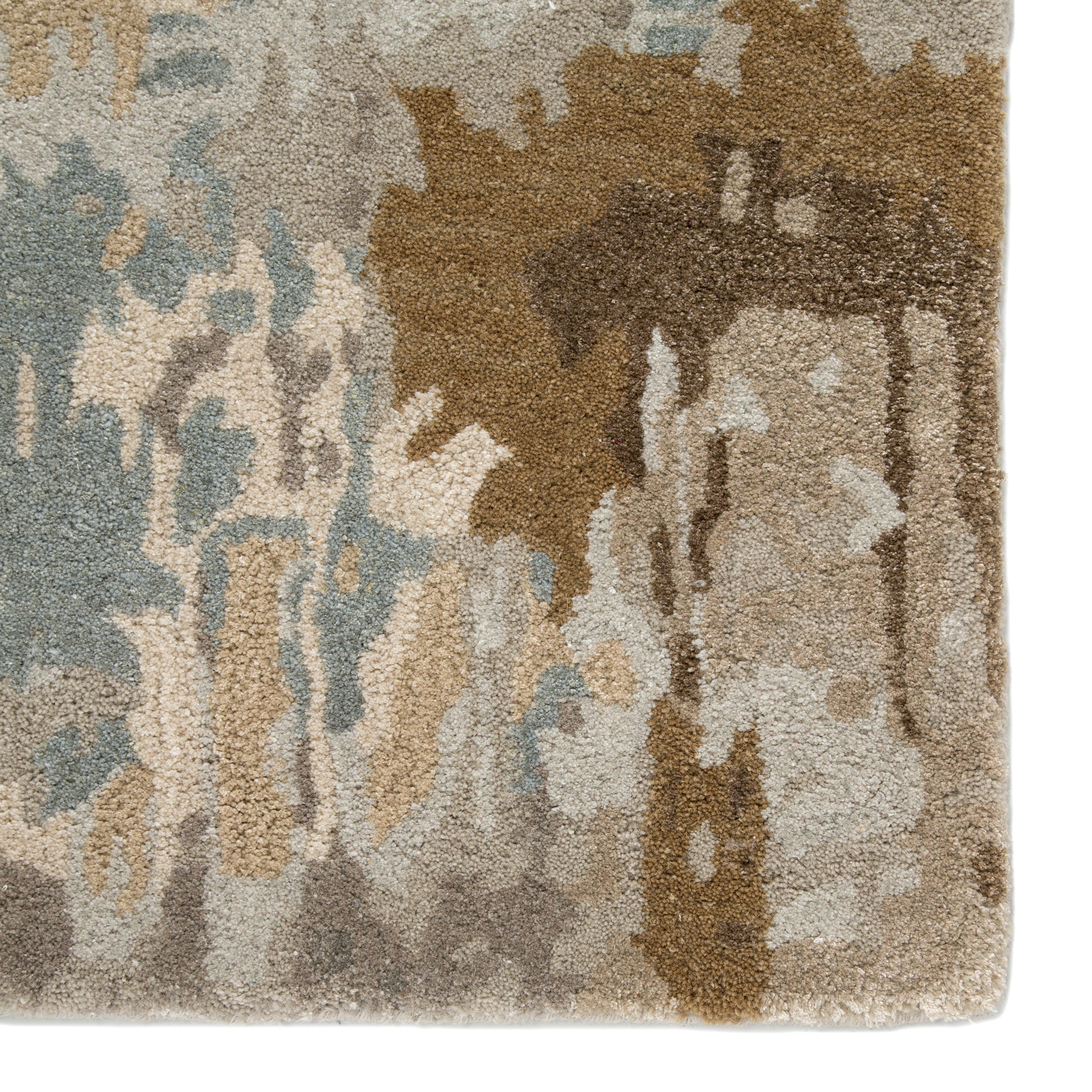 Benna Handmade Abstract Brown/ Gray Area Rug (2'X3') - Image 3