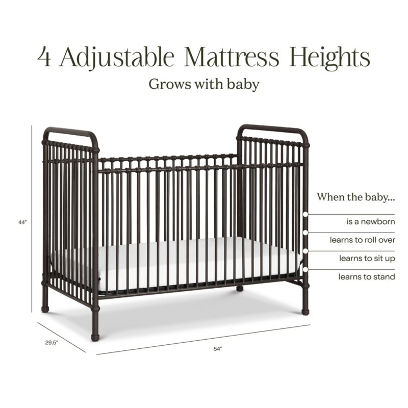 Namesake Abigail Black Vintage Iron 3-in-1 Convertible Baby Crib - Image 4
