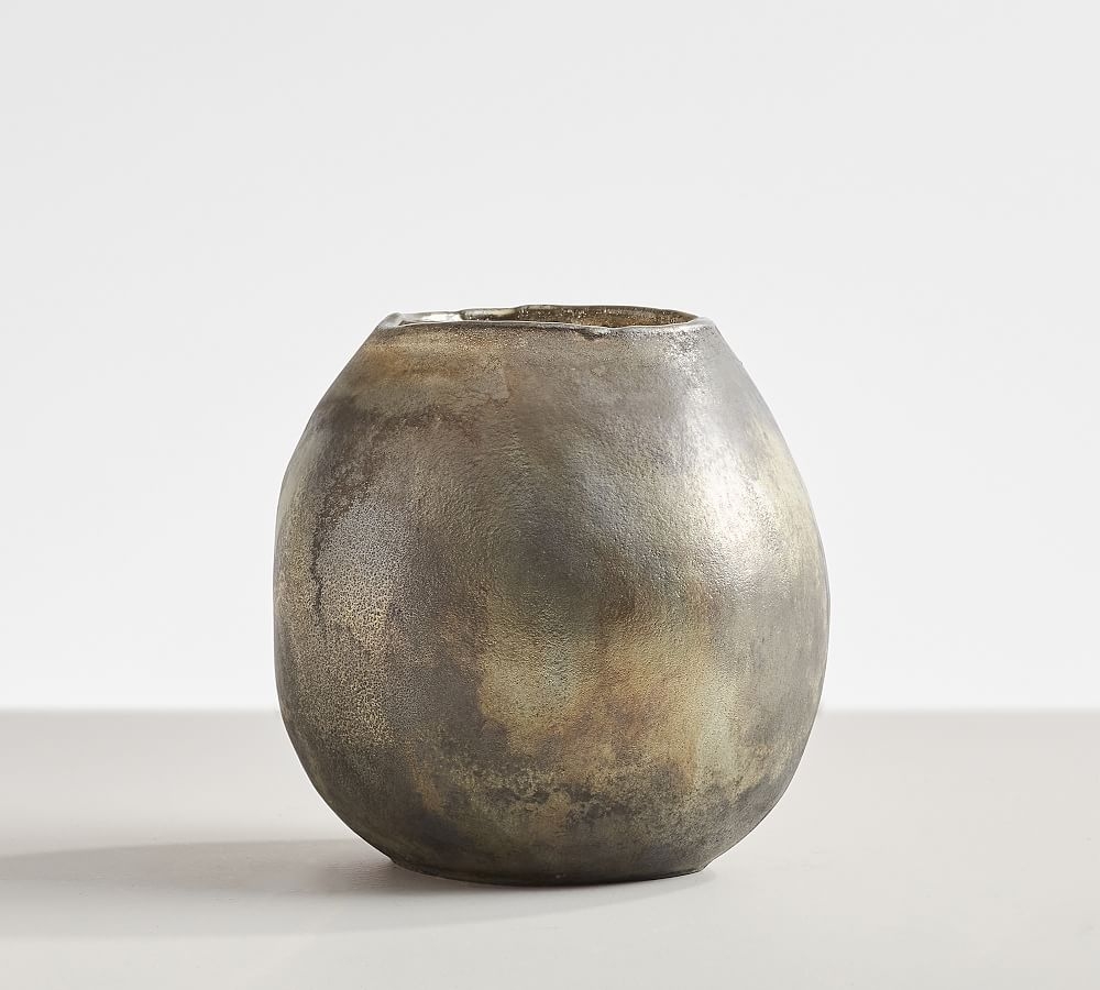 Buried Glass Vases, Short Round, Black - Image 0
