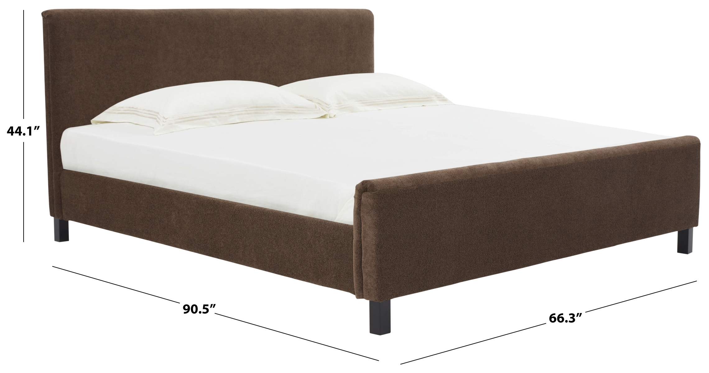 Finney Upholstered Bed - Dark Brown - Image 5