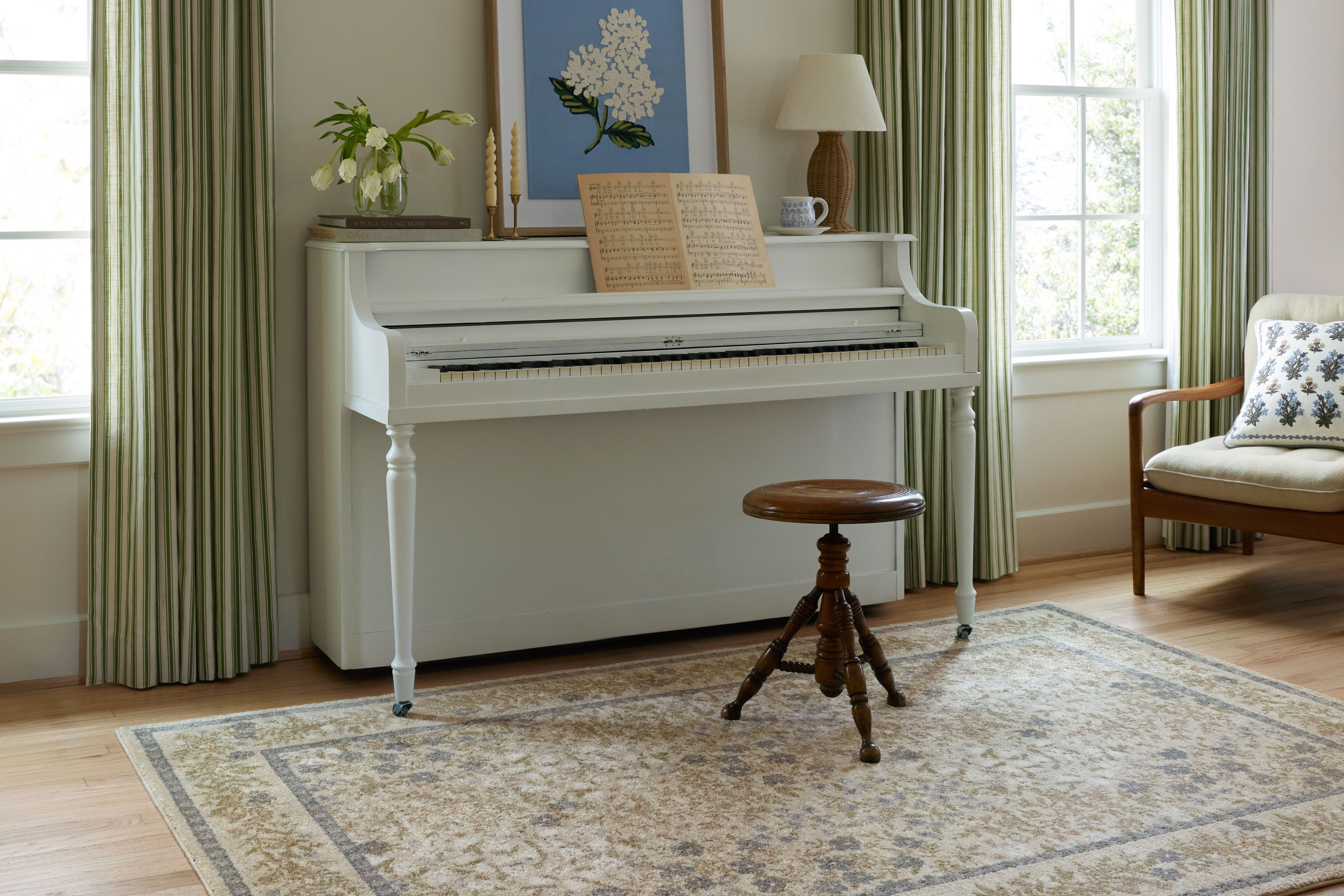 Rifle Paper Co. x Loloi Laurel Cream 18" x 18" Sample - Image 2