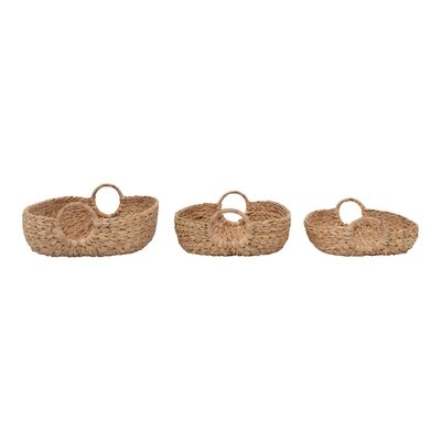 Water Hyacinth Baskets With Handles, Set Of 3 Sizes - Image 0
