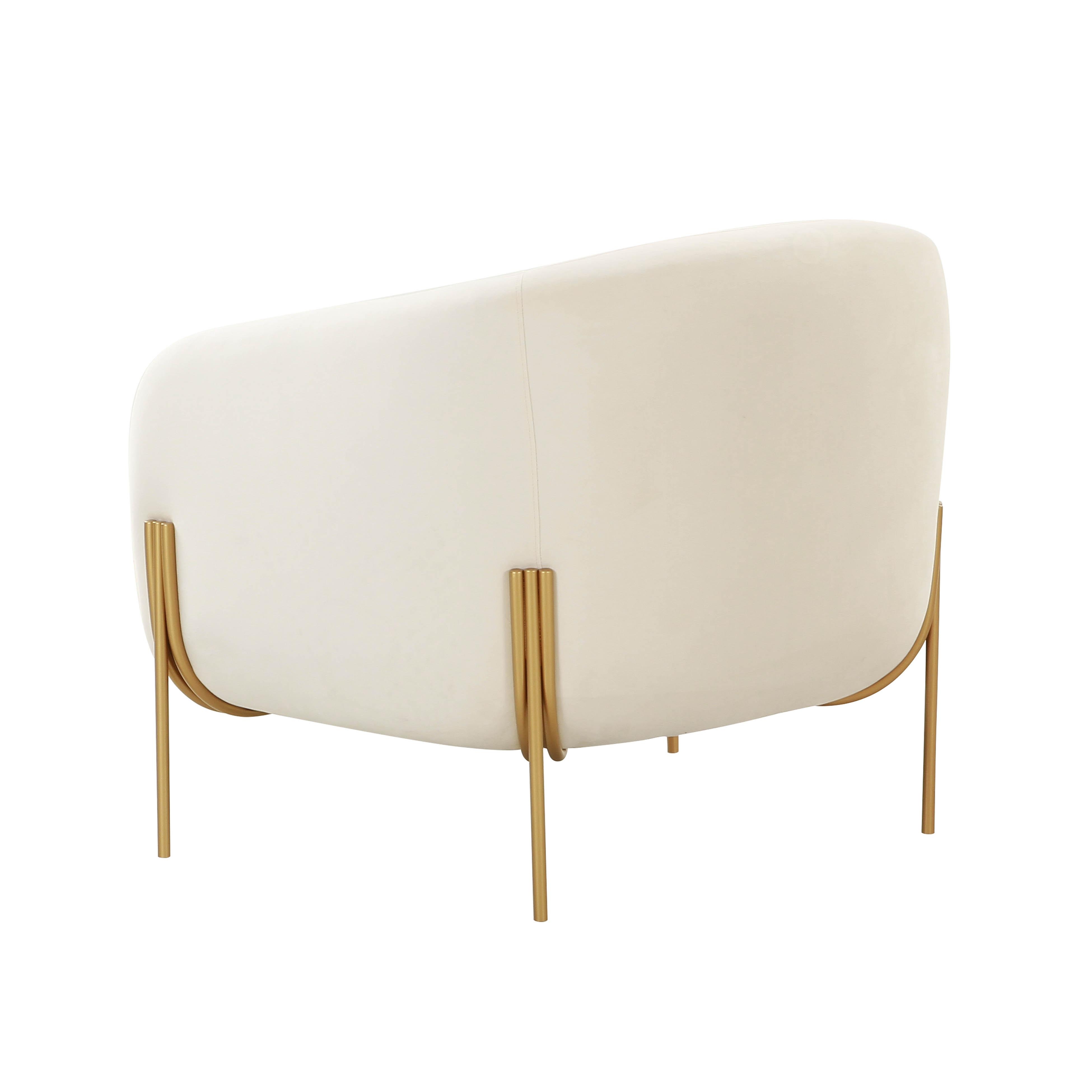 Kandra Cream Velvet Accent Chair - Image 2