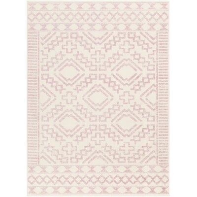 Windley Oriental Distressed Power Loom Pale Pink/Cream Rug - Image 0