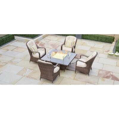 Anderia 5 Piece Dining Set with Cushions - Image 0