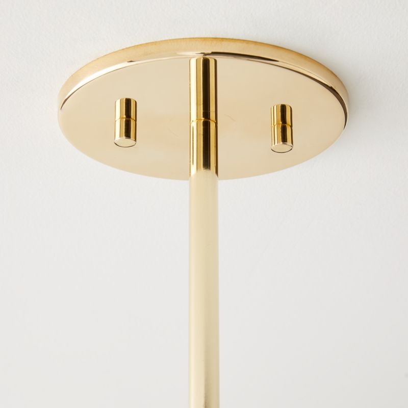 Marra Unlacquered Brass Tiered Pendant Light with Milky Glass Shade - Image 3