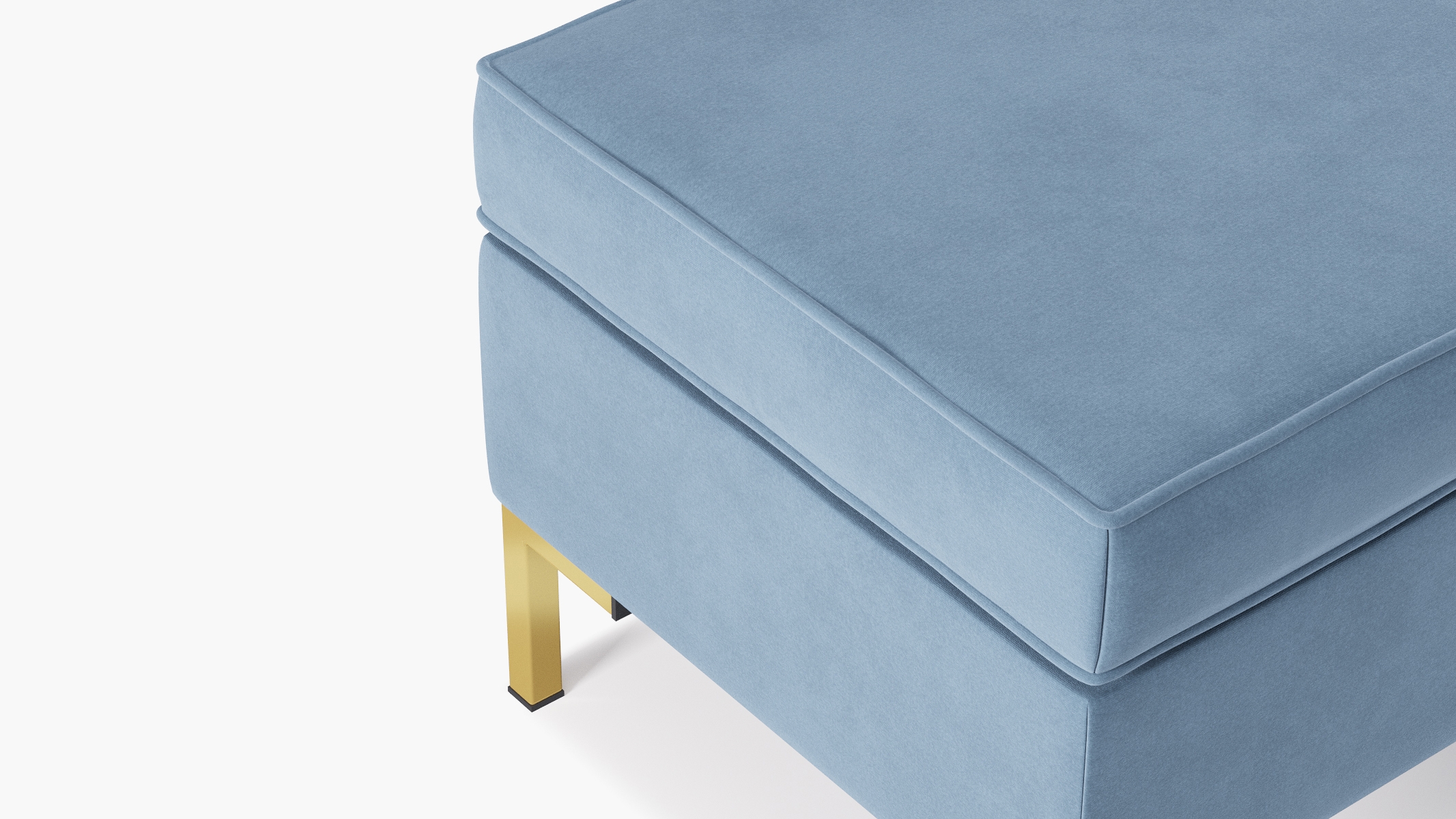 Modern Bench, Ocean Classic Velvet, Brass - Image 3