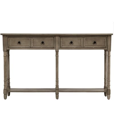 Console Table Sofa Table Easy Assembly With Two Storage Drawers And Bottom Shelf For Living Room, Entryway (Grey Wash) - Image 0