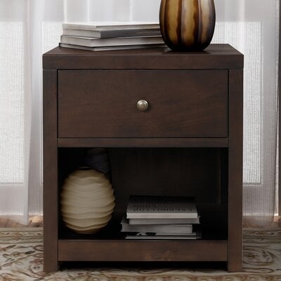 Abdul-Muizz 1 - Drawer Solid Wood Nightstand in Brown - Image 0
