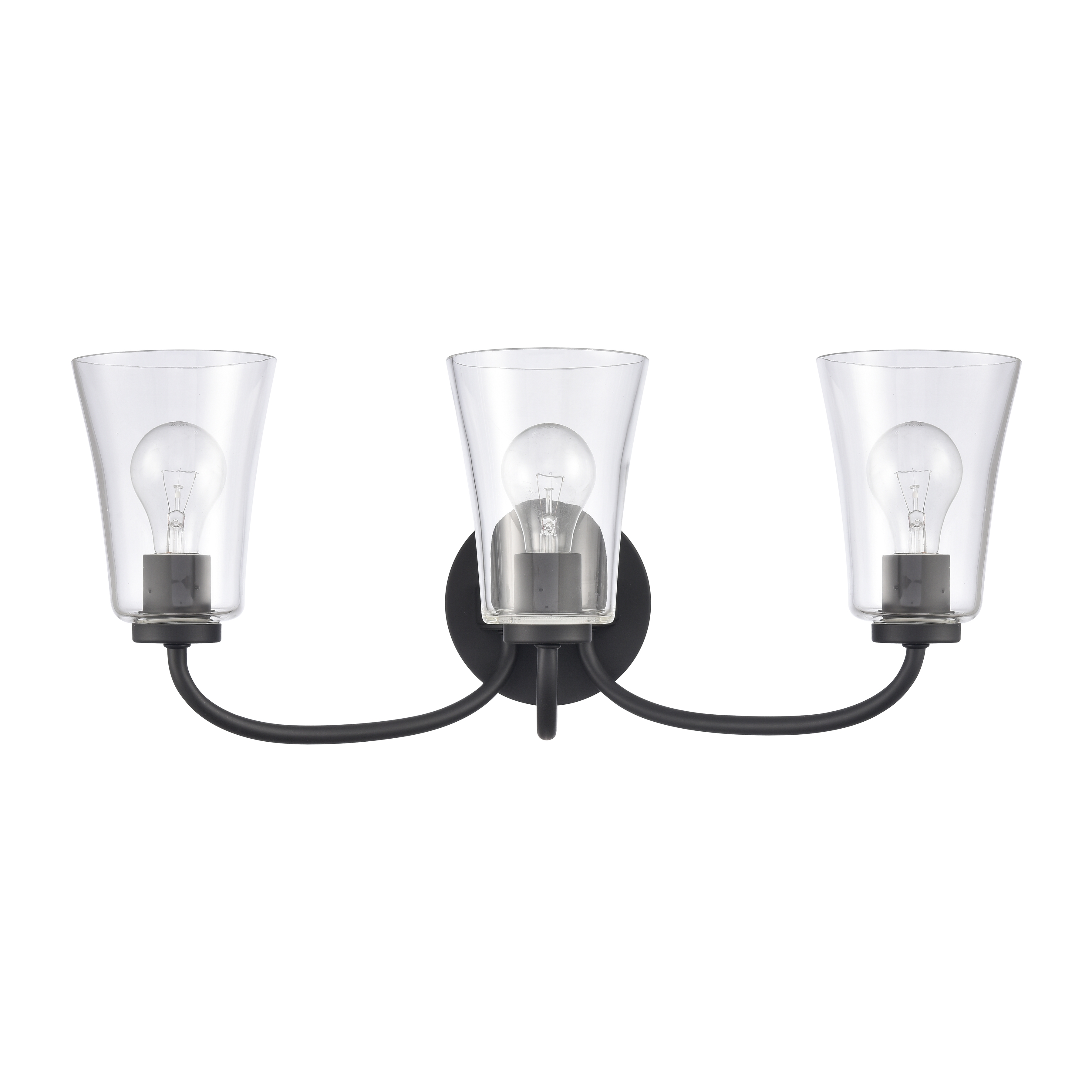 Emily 23'' Wide 3-Light Vanity Light - Matte Black - Image 1