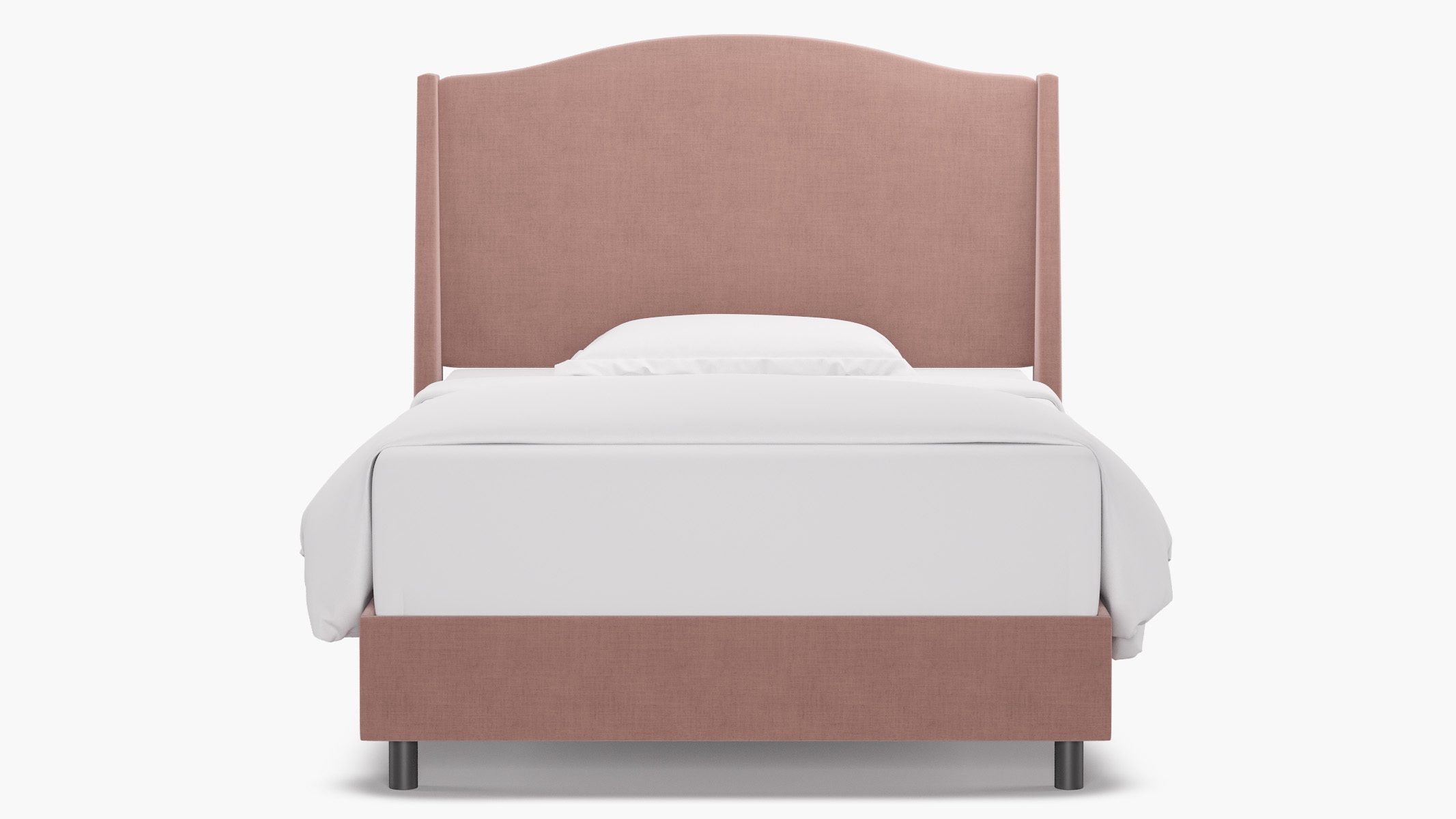Classic Wingback Bed, Blush Everyday Linen, Full - Image 0