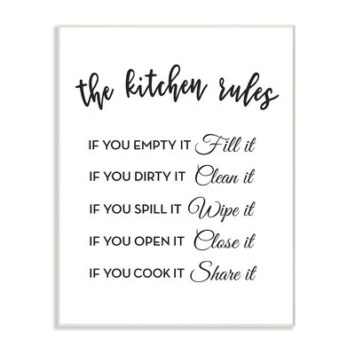 The Kitchen Rules If You - Textual Art Print on Canvas - Image 0