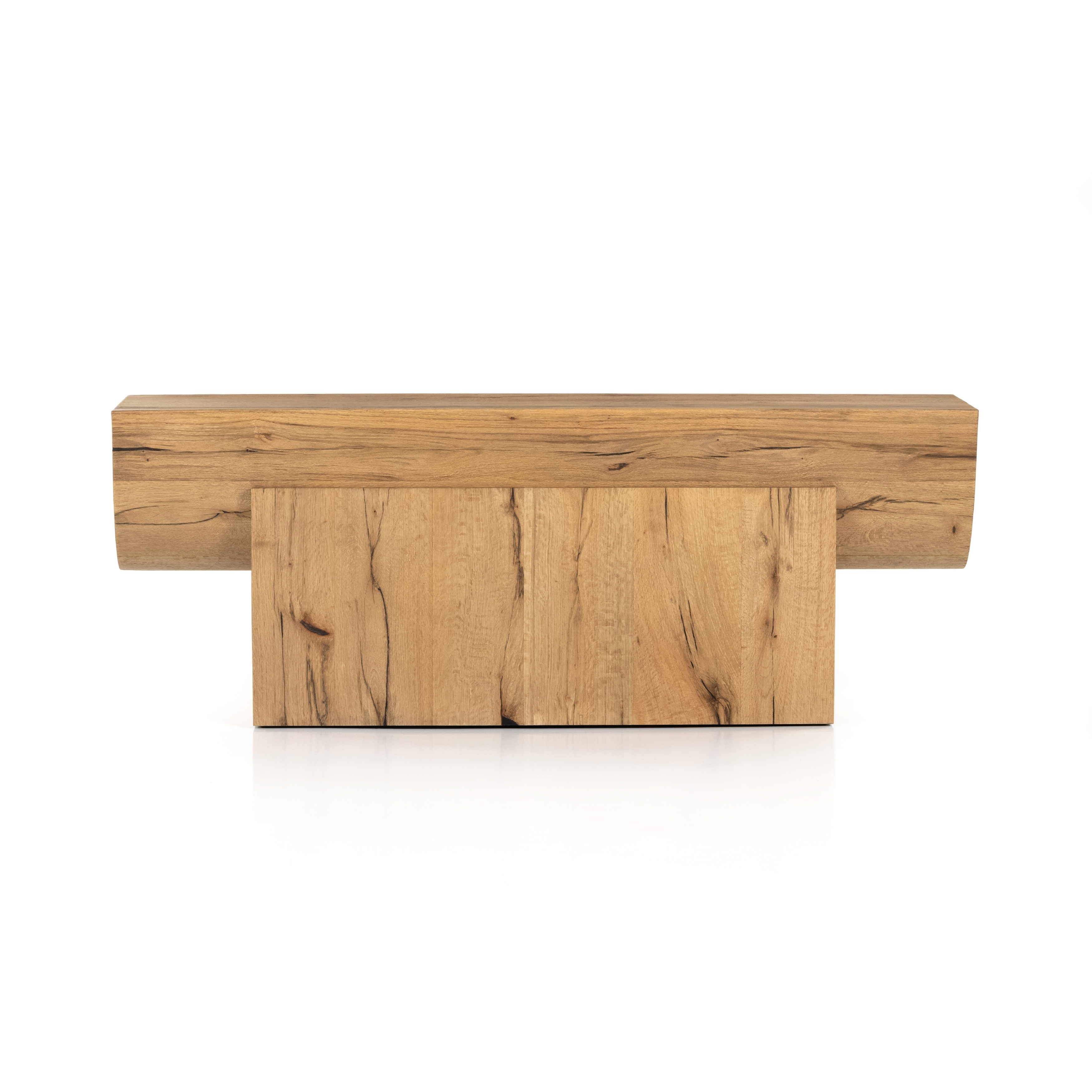 Elbert Console Table-Rustic Oak Veneer - Image 0