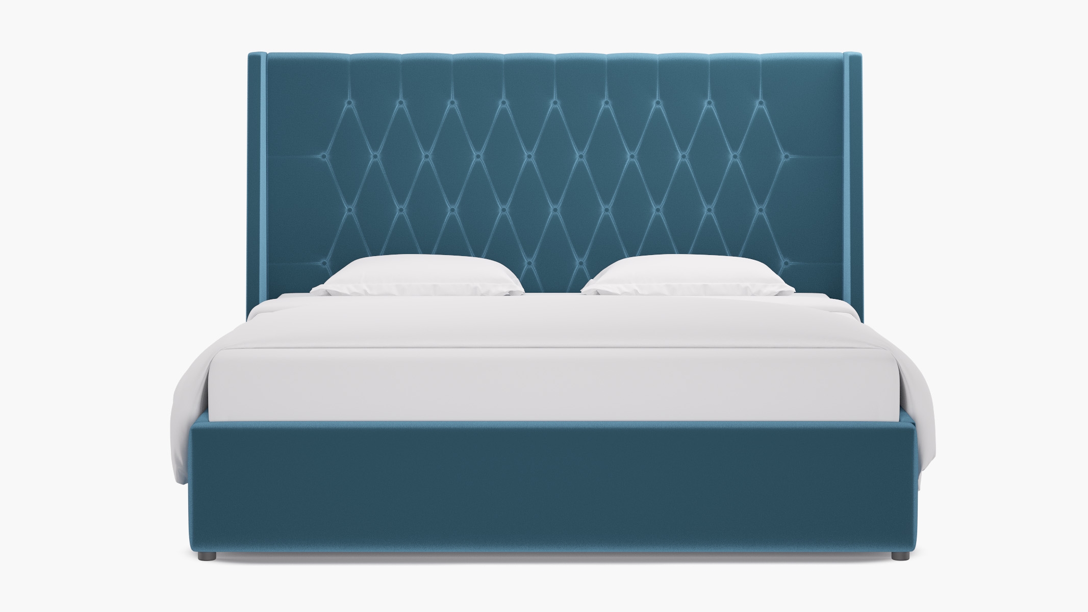 Tufted Wingback Bed, French Performance Plush Velvet, King - Image 0