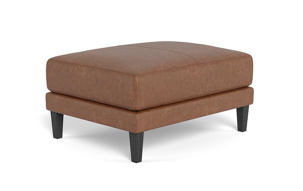 Gaby Rectangular Leather Ottoman - Image 1