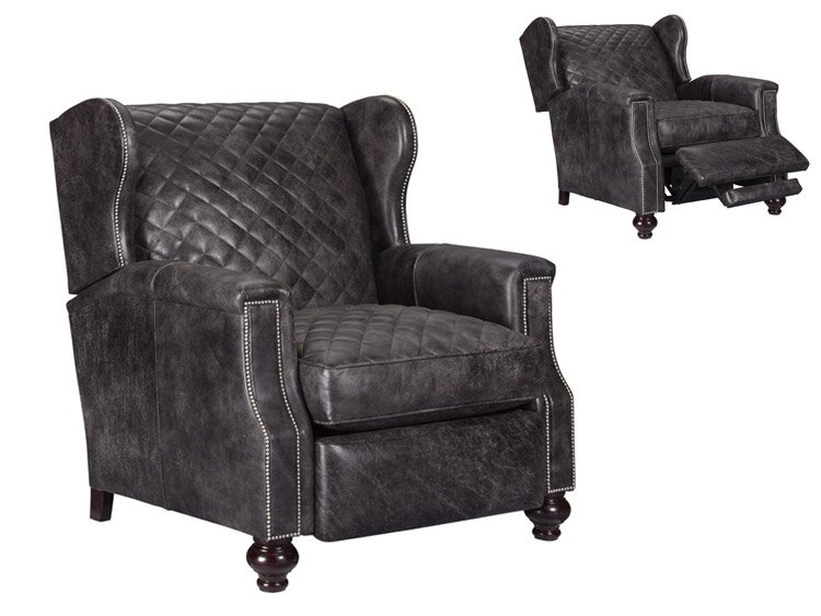 Leathercraft McKenzie Leather Manual Recliner Upholstery: Elegance Black - Image 0