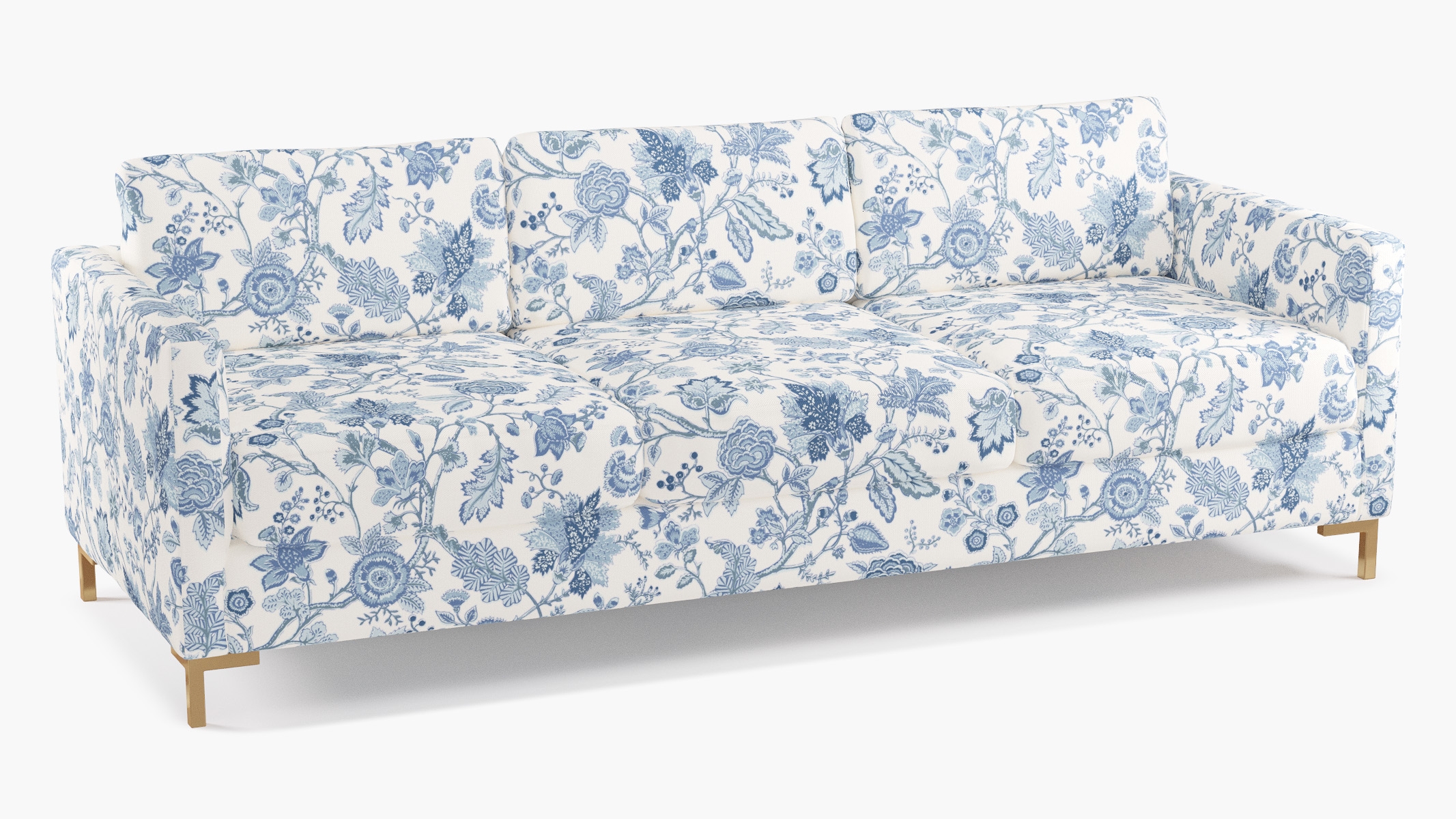 Modern Sofa, Delft La Vendee, Brass L Leg - Image 1