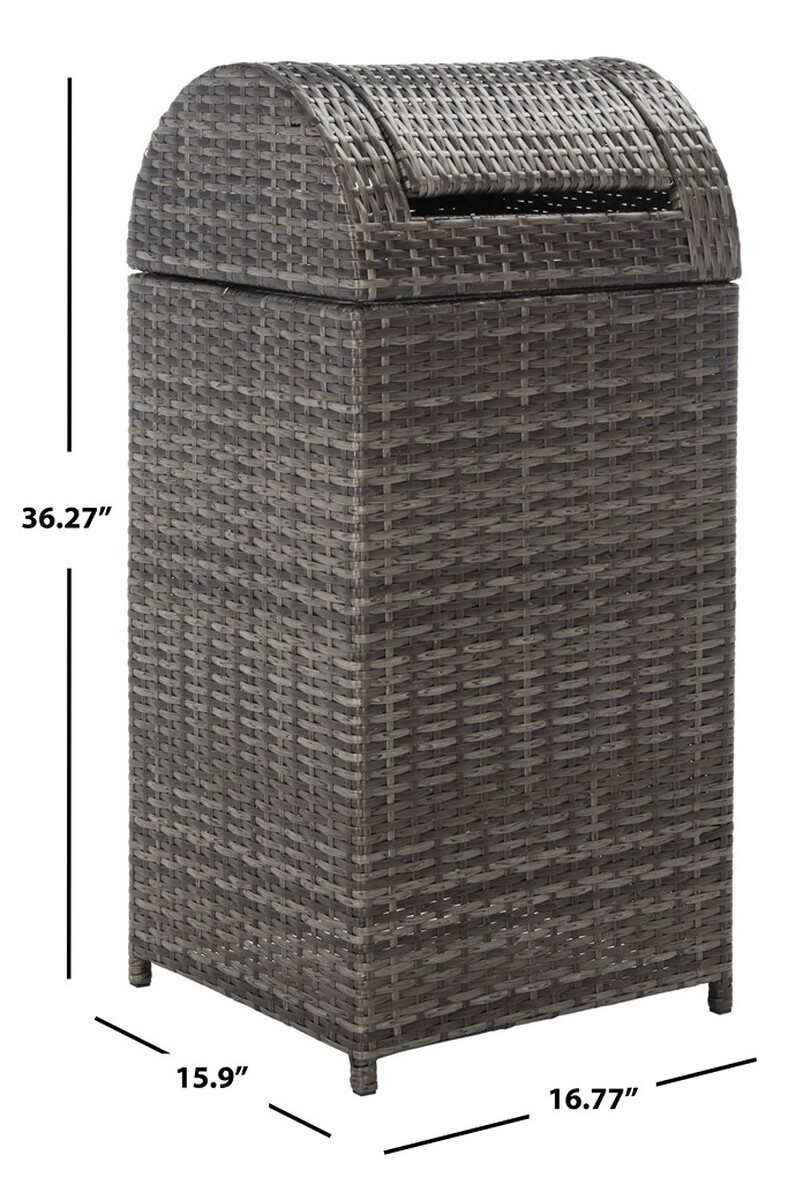 Serapis Trash Bin - Grey Brown - Safavieh - Image 8