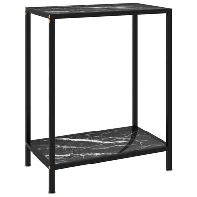 Ebern Designs Console Table Black 23.6"X13.8"X29.5" Tempered Glass - Image 0