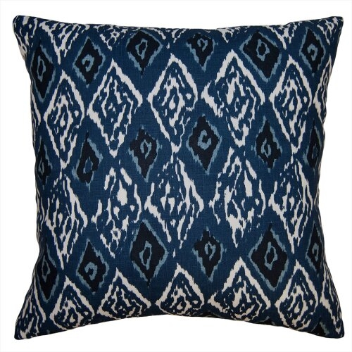 Square Feathers Coast Ikat Pillow Cover & Insert - Image 0