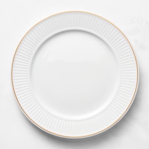 Pillivuyt Plisse Gold Dinner Plates, Set of 4, Gold Rim - Image 0