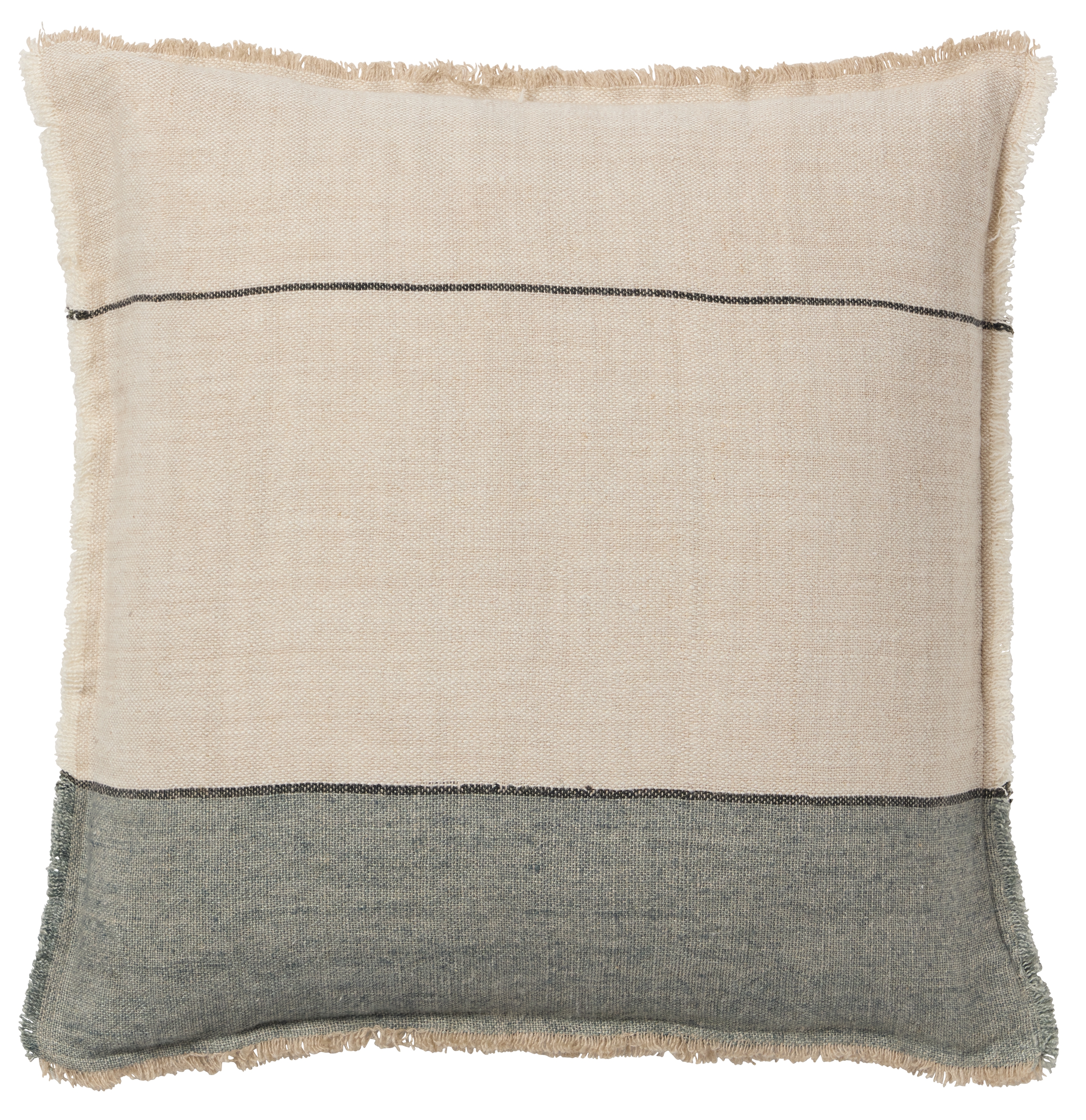 Morrigan TAN18 Handmade Striped Gray Pillow Cover (22") - Image 2