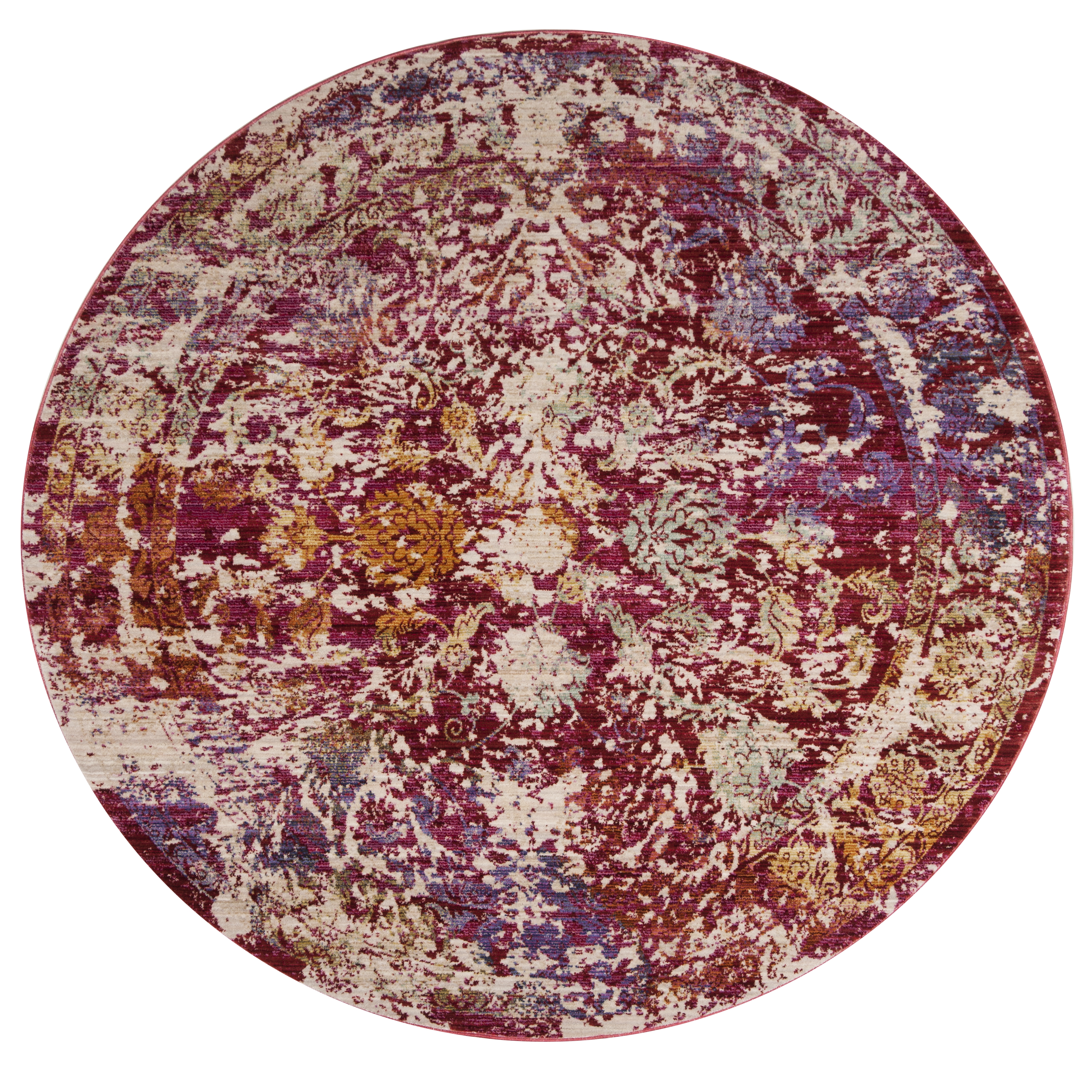 Arlo Home Woven Area Rug, SUT403D, Fuchsia/Ivory,  6' X 6' Round - Image 0