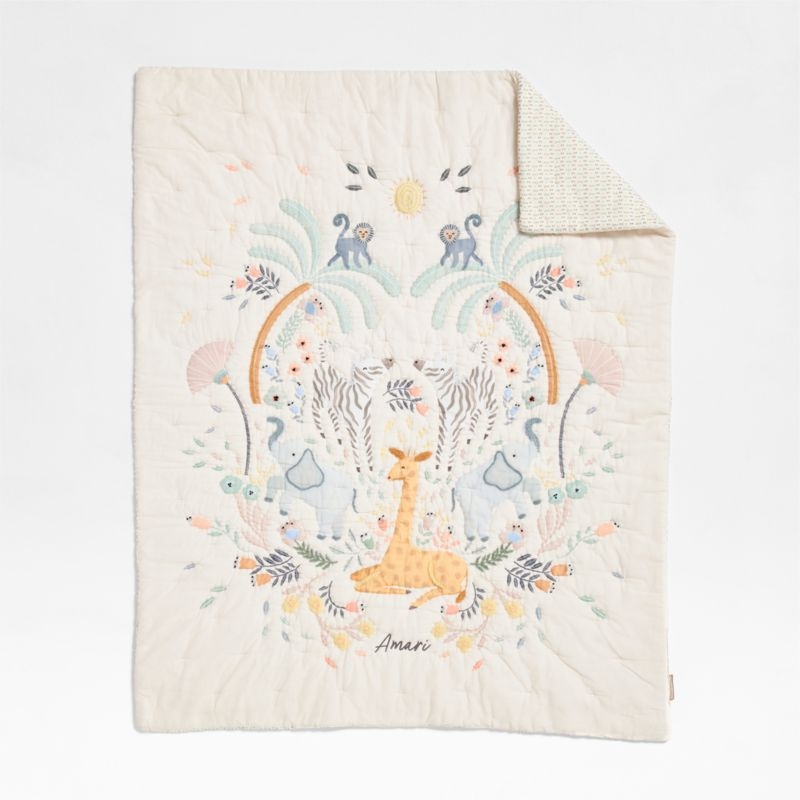 Sweet Savannah Organic Cotton Baby Crib Quilt - Image 4