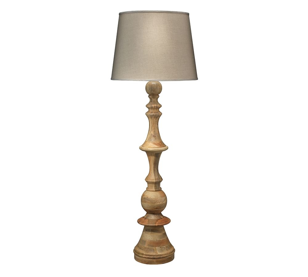 Clayton Wood Floor Lamp, Linen - Image 0