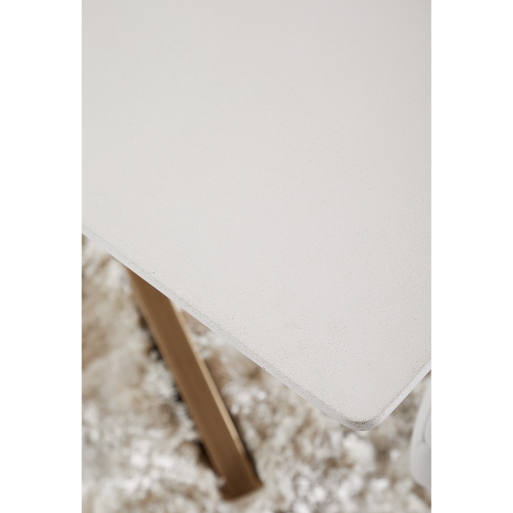 Scarlett Industrial Loft White Concrete Rectangle Dining Table - Image 3