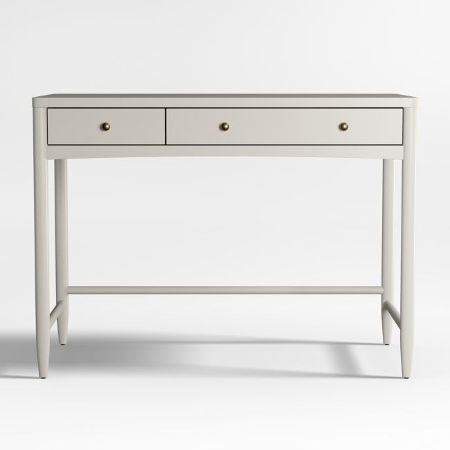 Hampshire Cozy Grey Wood 2-Drawer Kids Desk - Image 0