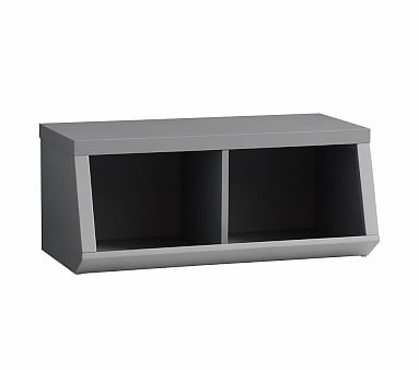 Double Market Bin w Divider, Charcoal - Image 1