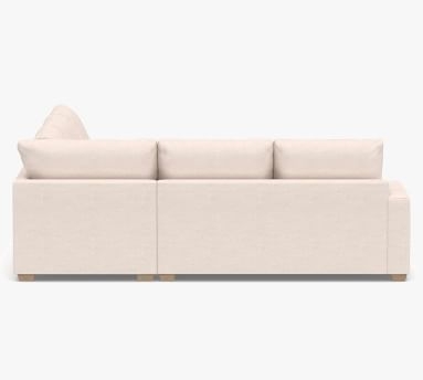 Canyon Square Arm Upholstered 3-Piece L-Shaped Corner SCT, Down Blend Wrapped Cushions, Performance Heathered Basketweave Alabaster White - Image 3