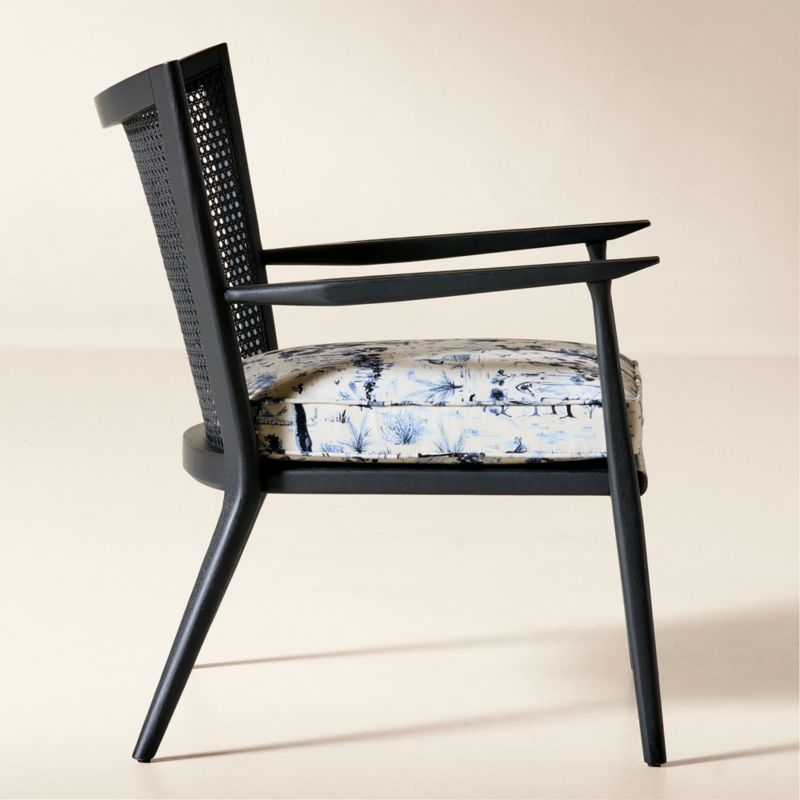 Thomas Cane Accent Chair with Landscape Fabric Cushion by Paul McCobb - Image 2