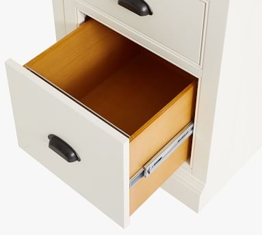 Aubrey 58'' Corner Desk with Lateral File Cabinets, Dutch White - Image 3