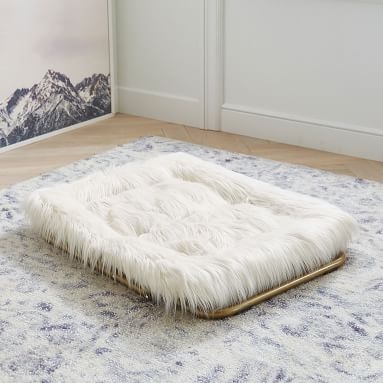 Himalayan Faux-Fur Square Hang-A-Round Chair, Ivory/White - Image 4