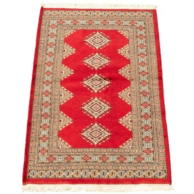 One-of-a-Kind Lefranc Hand-Knotted 2010s Bokhara Red/Brown 3'3" x 5' Wool Area Rug - Image 0