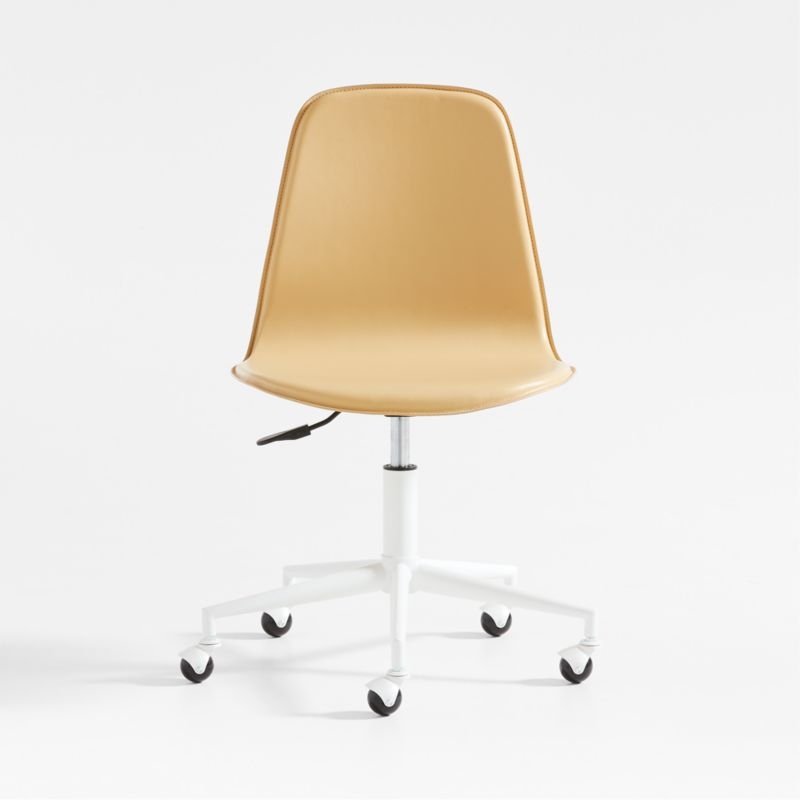 Class Act Flax Yellow and White Adjustable Kids Desk Chair - Image 1