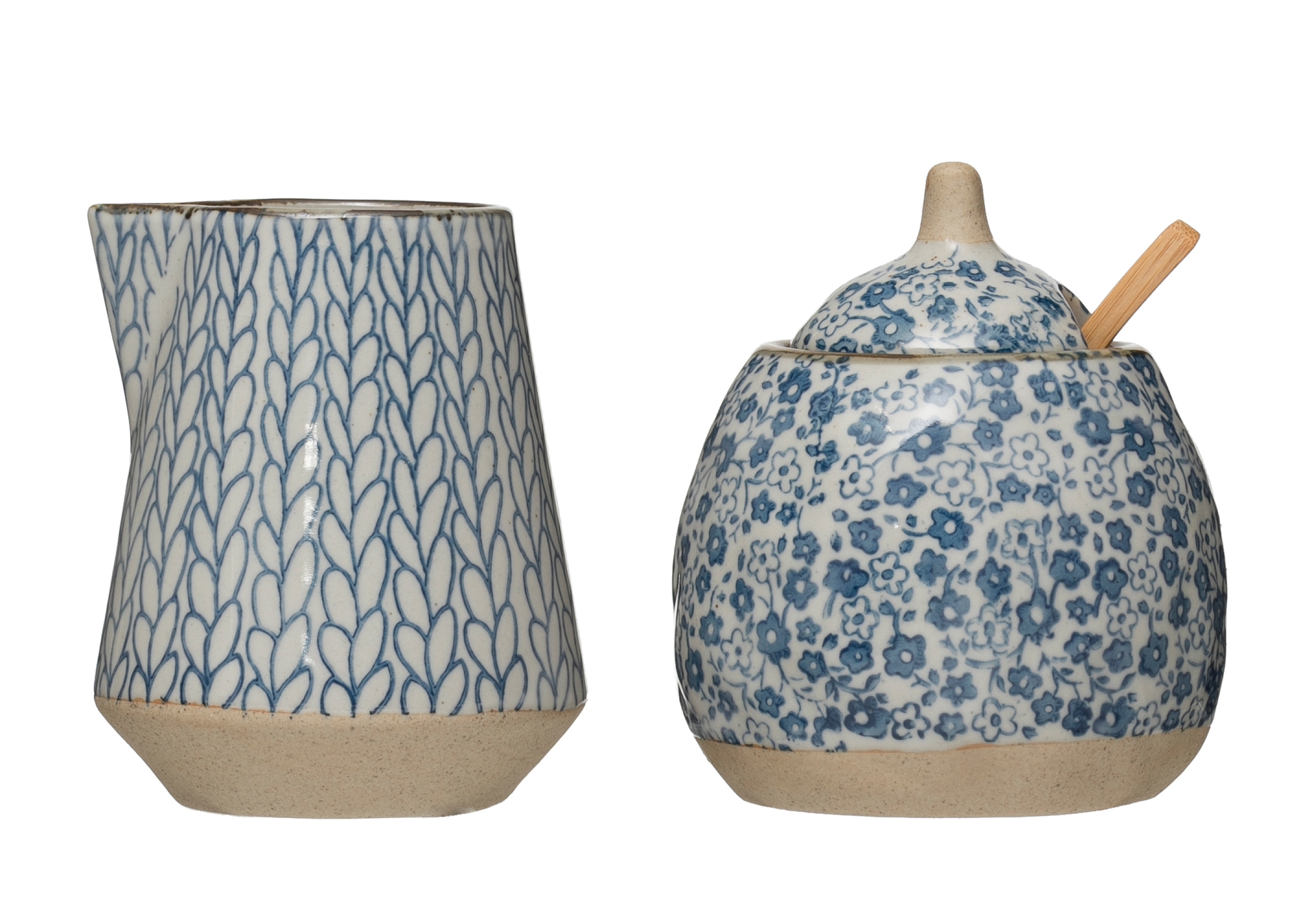 Hand-Painted Stoneware Sugar & Creamer (Set of 2 Pieces) - Image 0