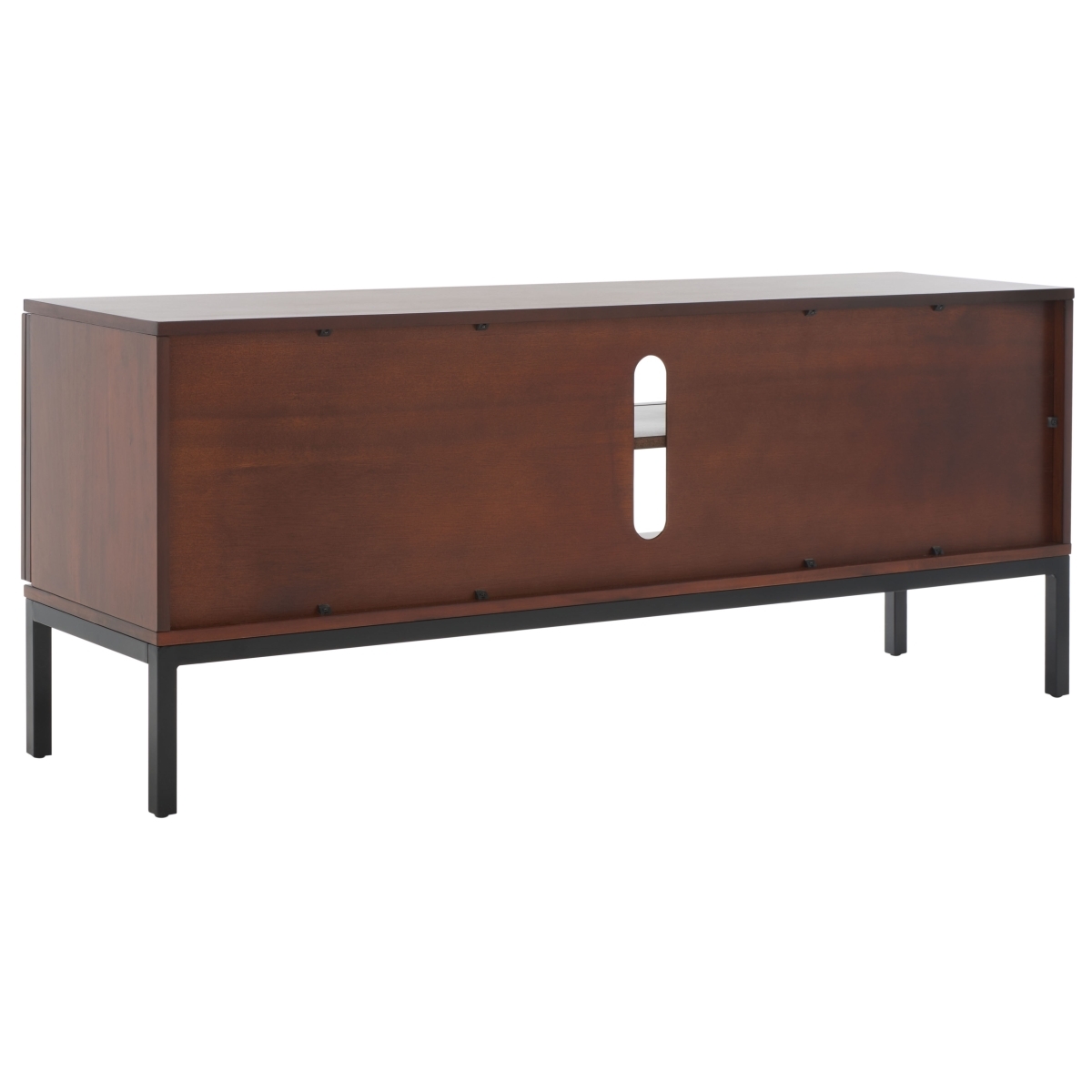 Zadie 2 Shelf Rattan Media Stand - Walnut / Natural - Safavieh - Image 6