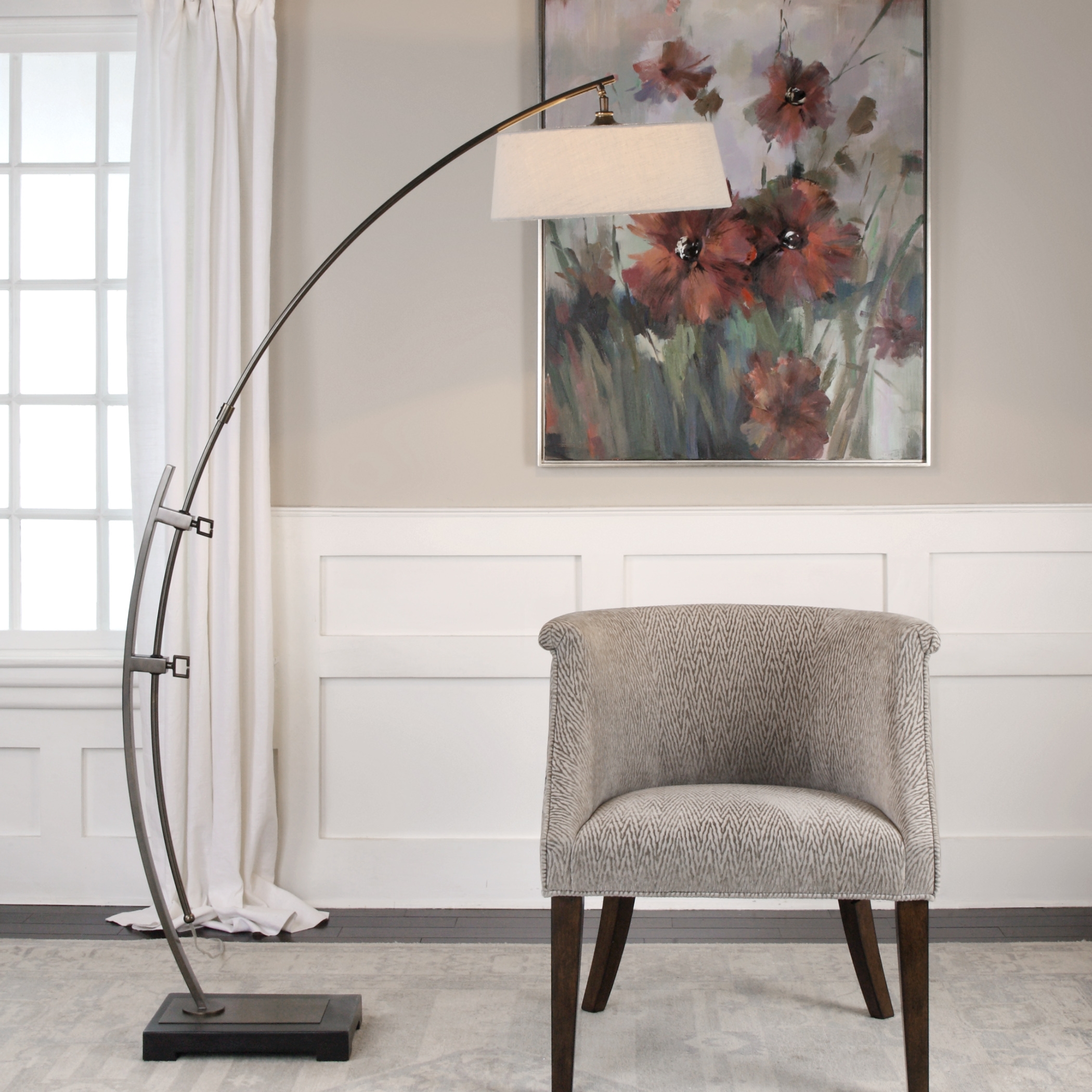 Calogero Bronze Arc Floor Lamp - Image 1