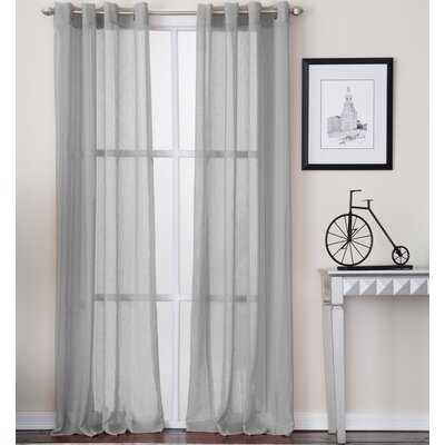 Creedmoor Solid Semi-Sheer Grommet Single Curtain Panel - Image 0