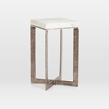Marble-Topped Crossbase Side Table - Image 0
