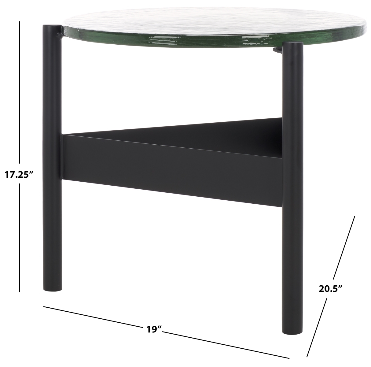 Rozalia Cast Glass Accent Table - Black/Clear - Image 7
